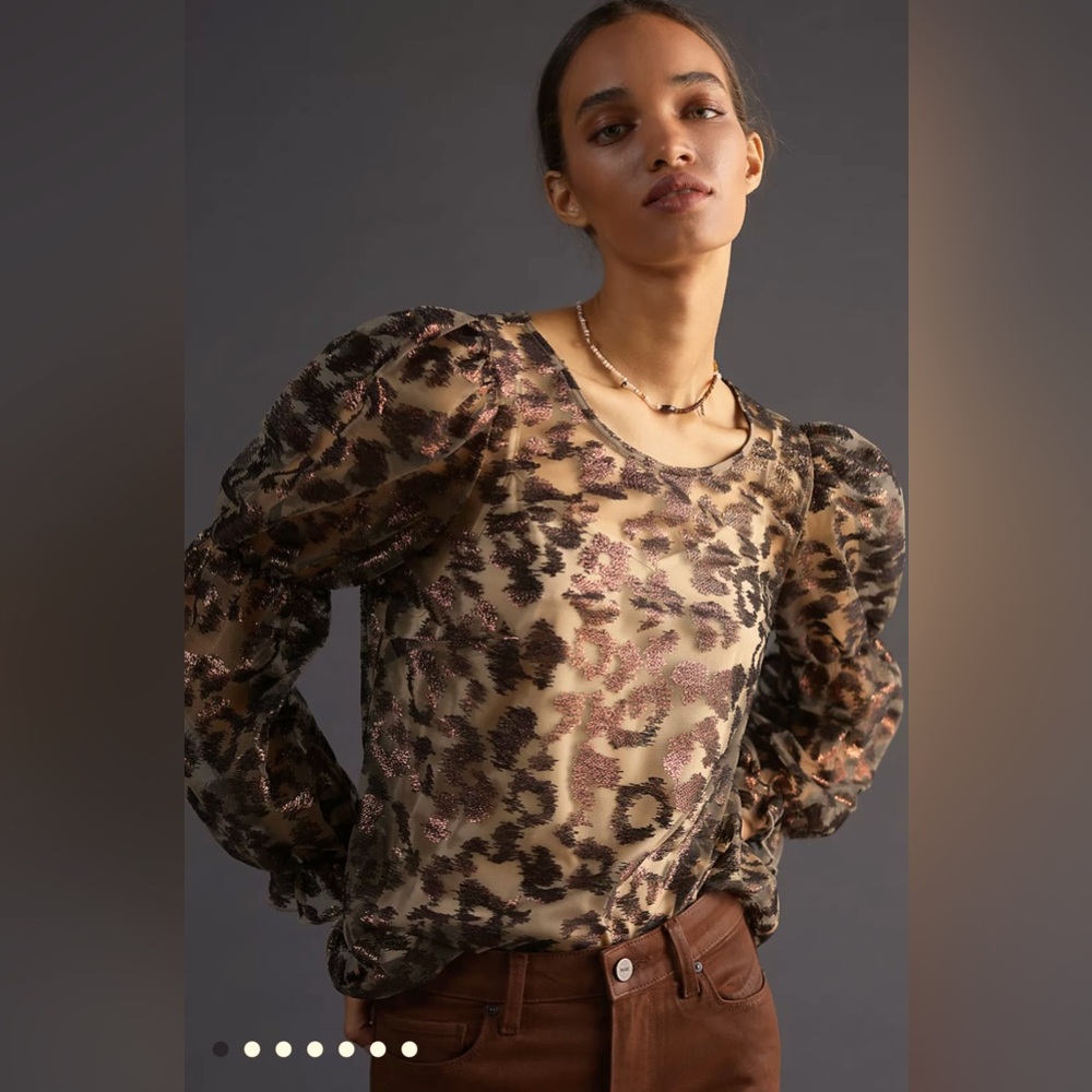 Eva Franco Sheer Leopard Top